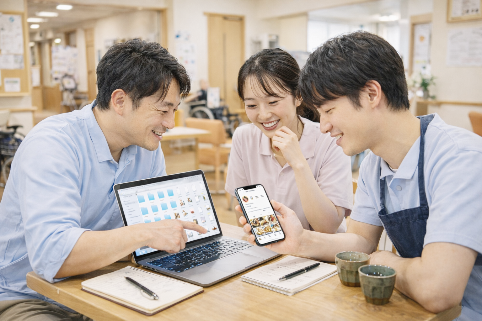 採用コンテンツが施設の資産として残るイメージ